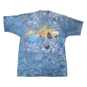Vintage 1996 Further Festival Liquid Blue Tie Dye Concert Shirt